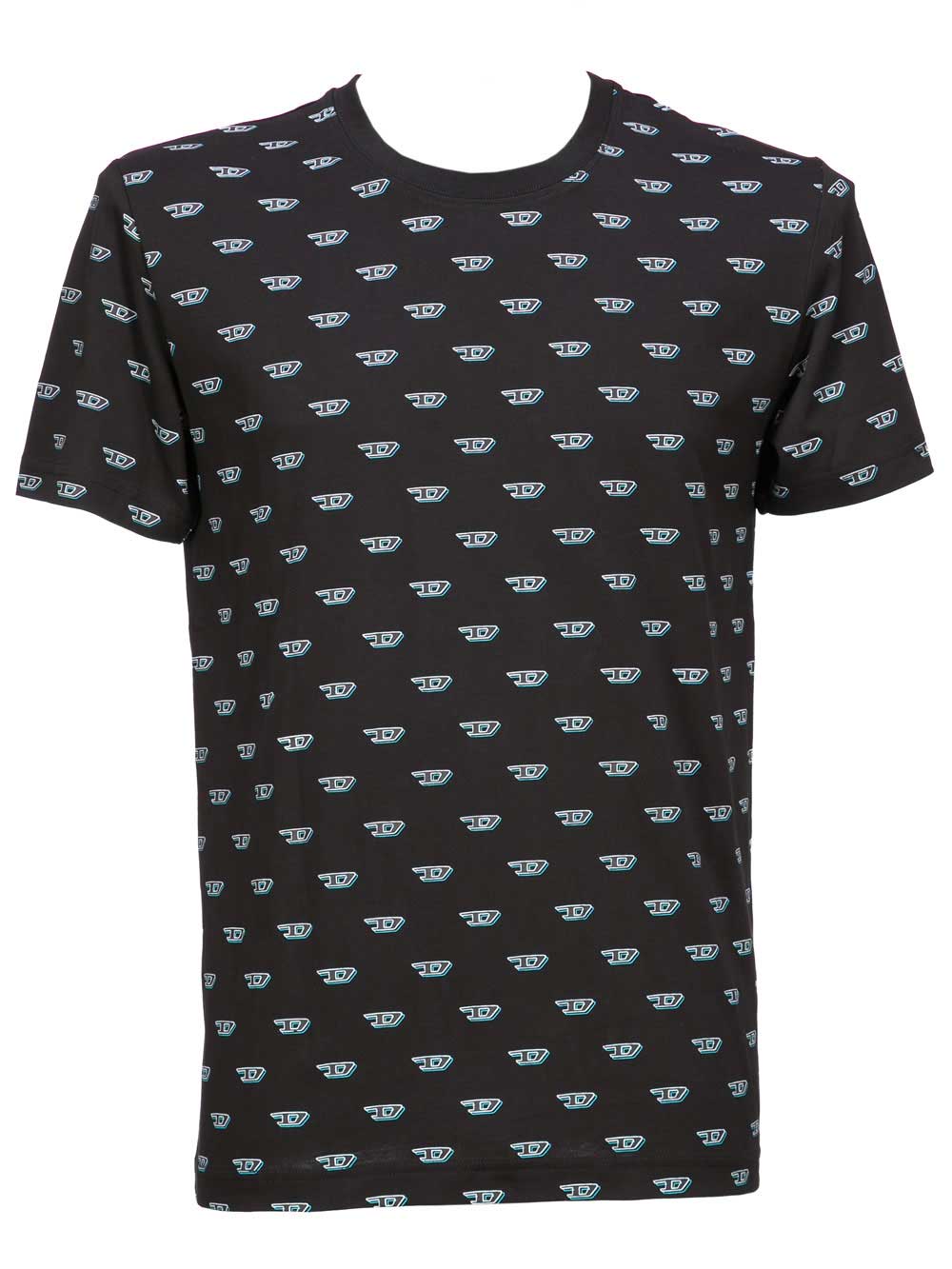 Maglia Uomo Diesel Fantasia Logo in Cotone Nera - CG46TAWW900 Maglia Uomo Diesel Fantasia Logo in Cotone Nera - CG46TAWW900