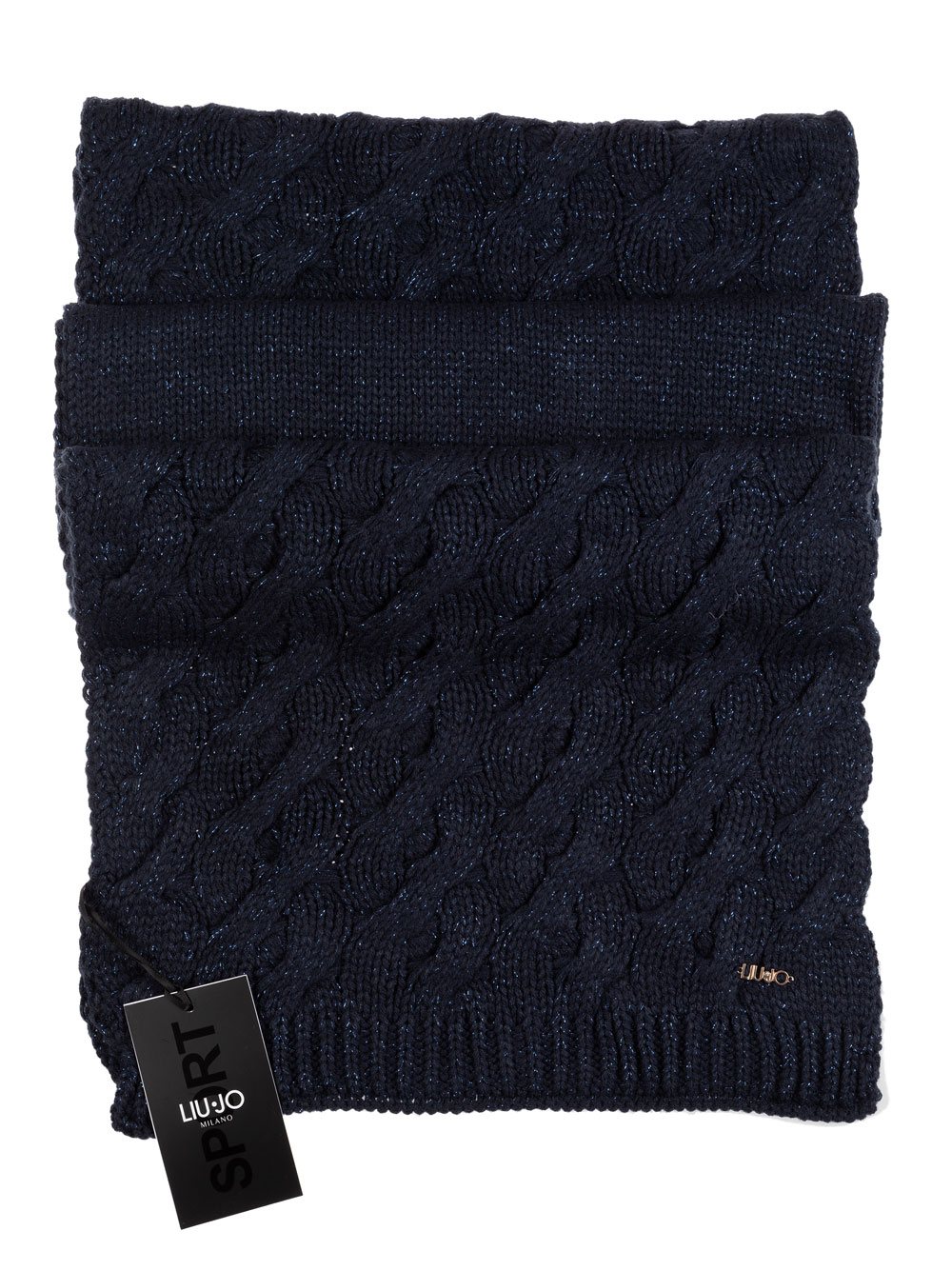 Sciarpa Donna Liu Jo Sport Blu con Lurex - T69192M030093922 Sciarpa Donna Liu Jo Sport Blu con Lurex - T69192M030093922