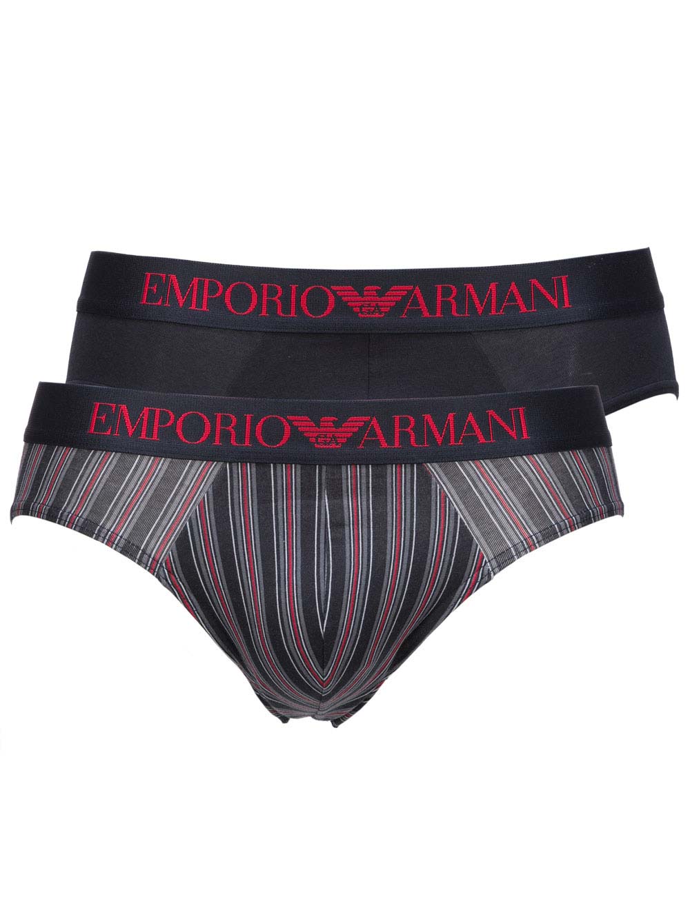 Slip Uomo Bipack Emporio Armani in Cotone Blu e Fantasia - 1117339A50460935 Slip Uomo Bipack Emporio Armani in Cotone Blu e Fantasia - 1117339A50460935