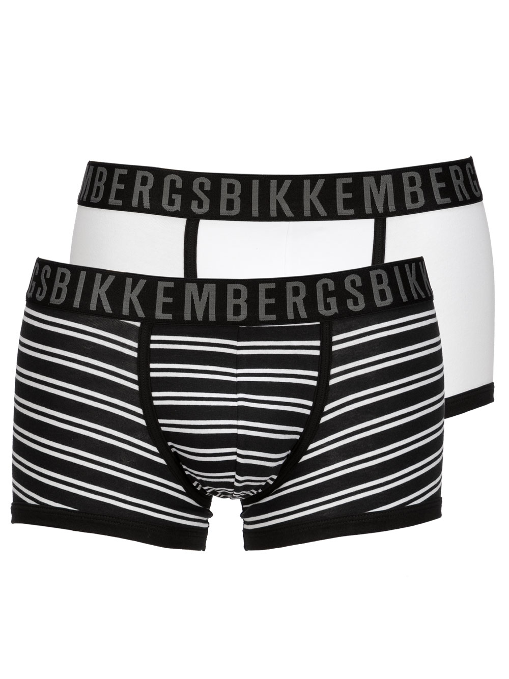 Boxer Bipack Uomo Bikkembergs in Cotone Bianco e Fantasia Righe - B4B40632031 Boxer Bipack Uomo Bikkembergs in Cotone Bianco e Fantasia Righe - B4B40632031