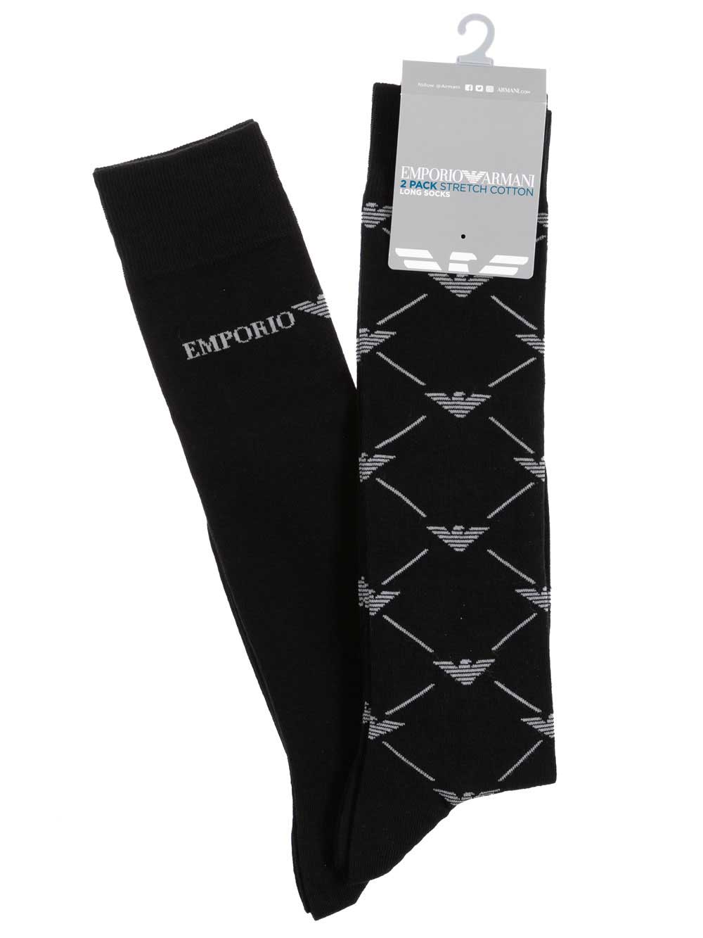 Gambaletto Uomo Bipack Emporio Armani Nero e Blu - 3023019A284620 Gambaletto Uomo Bipack Emporio Armani Nero e Blu - 3023019A284620