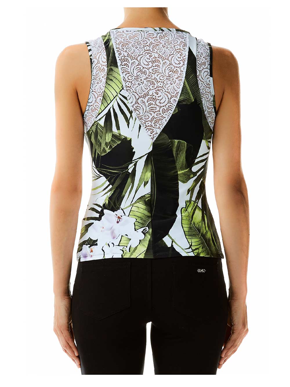 Canotta Donna Liu Jo Sport Stampa Foglie - TA0096J7912U9826 Canotta Donna Liu Jo Sport Stampa Foglie - TA0096J7912U9826