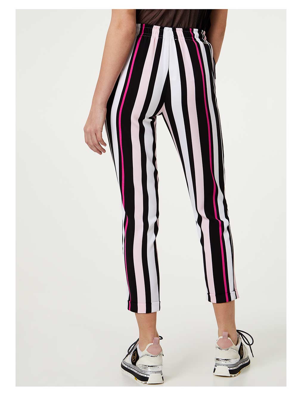 Pantalone Donna Liu Jo Sport Elegante Fantasia Righe Pink - TA0189T4012B3678 Pantalone Donna Liu Jo Sport Elegante Fantasia Righe Pink - TA0189T4012B3678