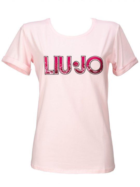 T-Shirt Donna Liu Jo Sport in Cotone Elasticizzato Rosa - TA0108J5003U9873