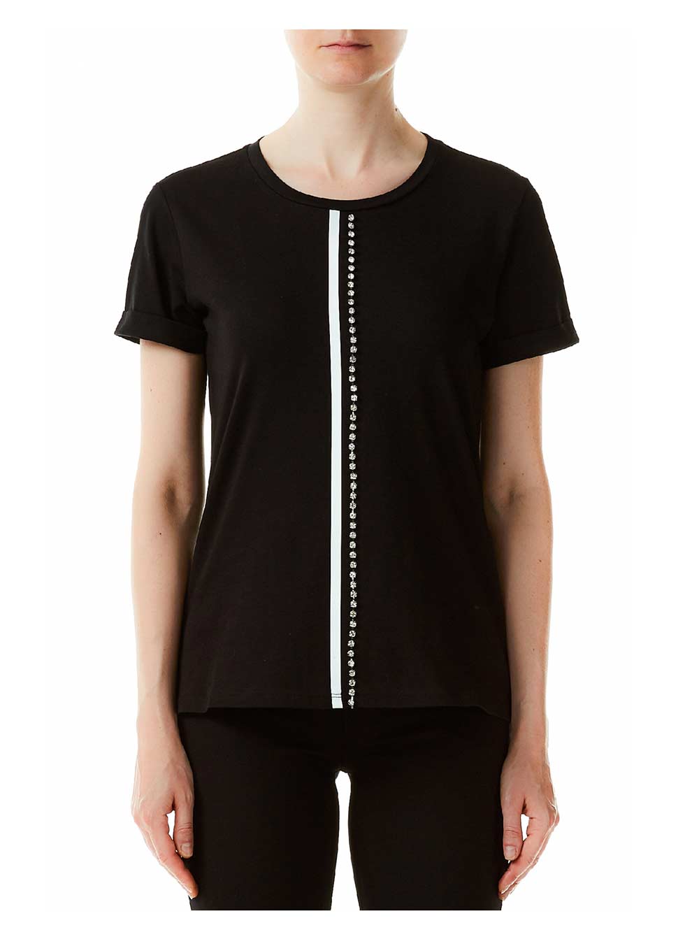 T-Shirt Donna Liu Jo Sport in Cotone Nera - TA0106J016622222 T-Shirt Donna Liu Jo Sport in Cotone Nera - TA0106J016622222