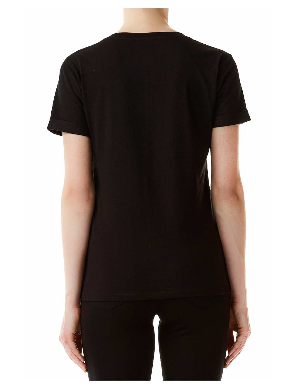 T-Shirt Donna Liu Jo Sport in Cotone Nera - TA0106J016622222 T-Shirt Donna Liu Jo Sport in Cotone Nera - TA0106J016622222