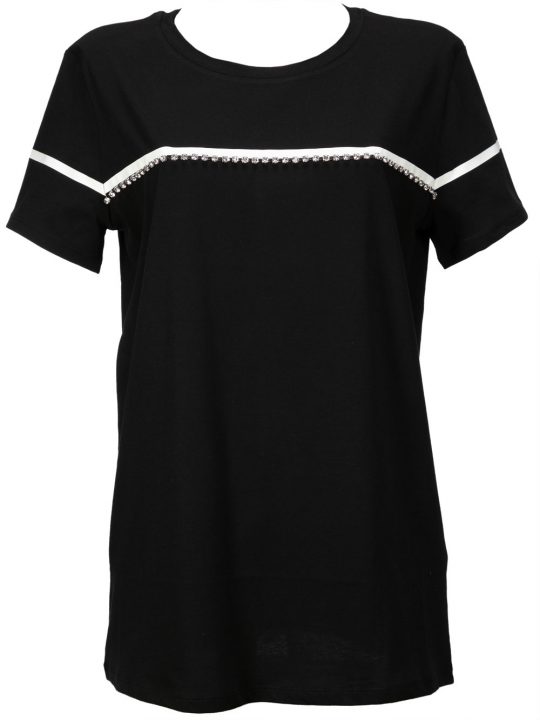 T-Shirt Donna Liu Jo Sport in Puro cotone Nero - TA0105J016622222
