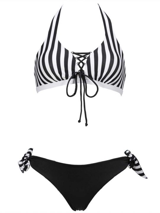 Bikini Donna Liu Jo Beachwear in lycra Bicolore Bianco e Nero - VA0097J5934A3571