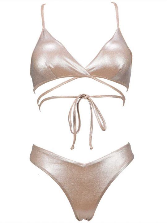 Bikini Donna Liu Jo Beachwear in lycra Cipria Metalizzato - VA0116J589804944