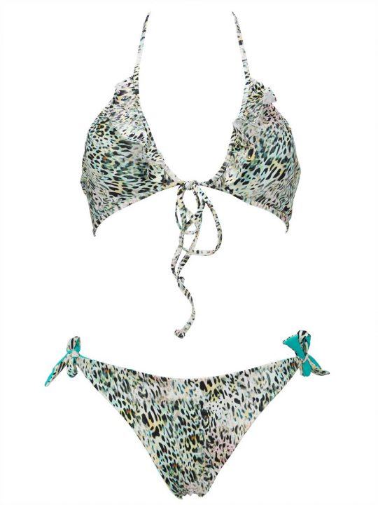 Bikini Donna Liu Jo Beachwear in lycra opaca stampa microanimalier - VA0038J5896U9801