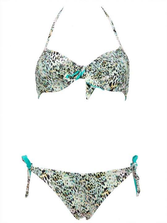 Bikini Donna Liu Jo Beachwear in lycra opaca stampa microanimalier - VA0113J5896U9801