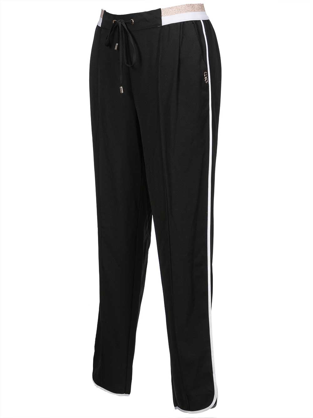 Pantalone Sport Donna Liu Jo Sport Nero semi-elegante in crèpe tecnica e cascante - TA0030T842322222 Pantalone Sport Donna Liu Jo Sport Nero semi-elegante in crèpe tecnica e cascante - TA0030T842322222