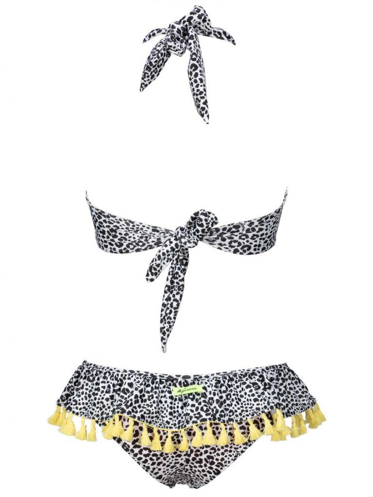 Bikini Donna 4Giveness bianco microfantasia animalier nera Albos