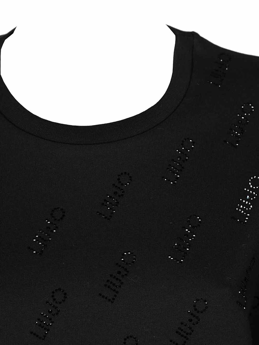 Maglia Donna Liu Jo Sport nera in jersey di cotone scivoloso e cascante - TF0037F081122222 Maglia Donna Liu Jo Sport nera in jersey di cotone scivoloso e cascante - TF0037F081122222