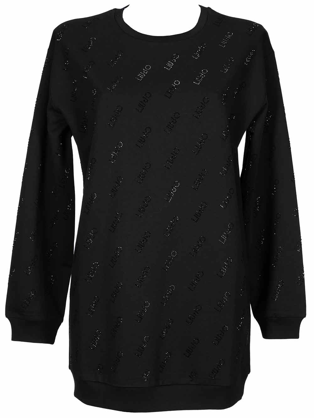Maglia Donna Liu Jo Sport nera in jersey di cotone scivoloso e cascante - TF0037F081122222 Maglia Donna Liu Jo Sport nera in jersey di cotone scivoloso e cascante - TF0037F081122222