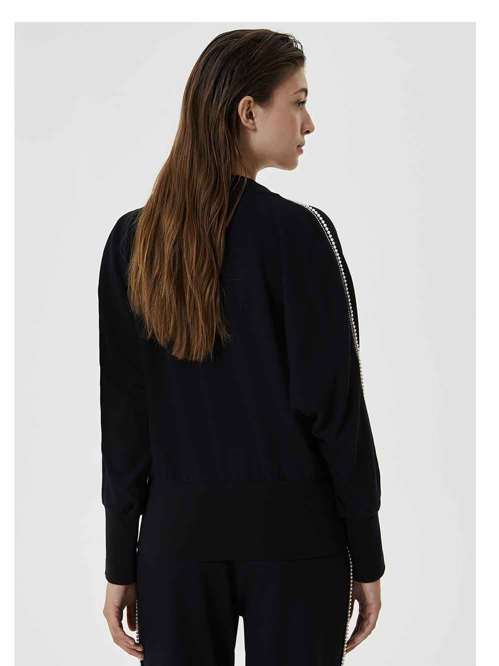 Maglia Donna Liu Jo Sport nera in viscosa cascante felpata - TF0109F057622222 Maglia Donna Liu Jo Sport nera in viscosa cascante felpata - TF0109F057622222