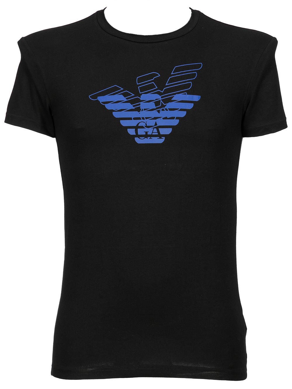 Maglia Uomo Emporio Armani in Cotone con Girocollo Nera - 1110350A72520 Maglia Uomo Emporio Armani in Cotone con Girocollo Nera - 1110350A72520