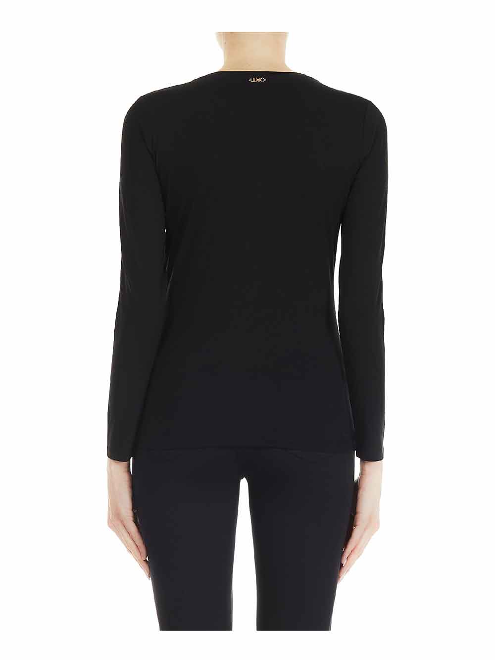 Maglietta Donna Liu Jo Sport nera in morbido cotone elasticizzato - TF0092J604222222 Maglietta Donna Liu Jo Sport nera in morbido cotone elasticizzato - TF0092J604222222