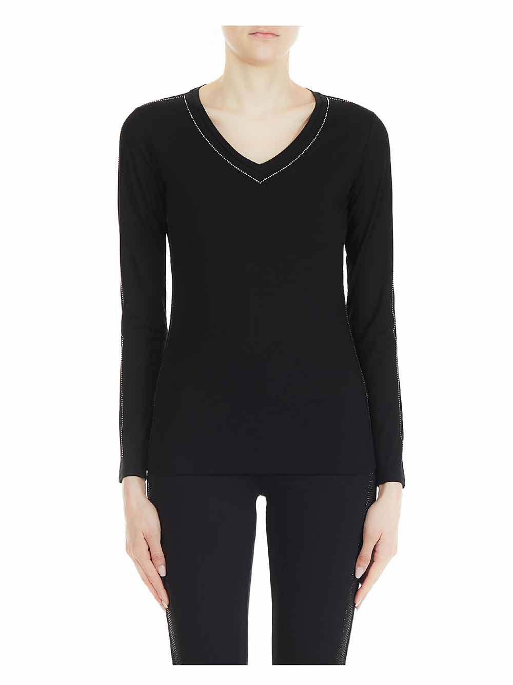 Maglietta Donna Liu Jo Sport nera in morbido cotone elasticizzato - TF0092J604222222 Maglietta Donna Liu Jo Sport nera in morbido cotone elasticizzato - TF0092J604222222