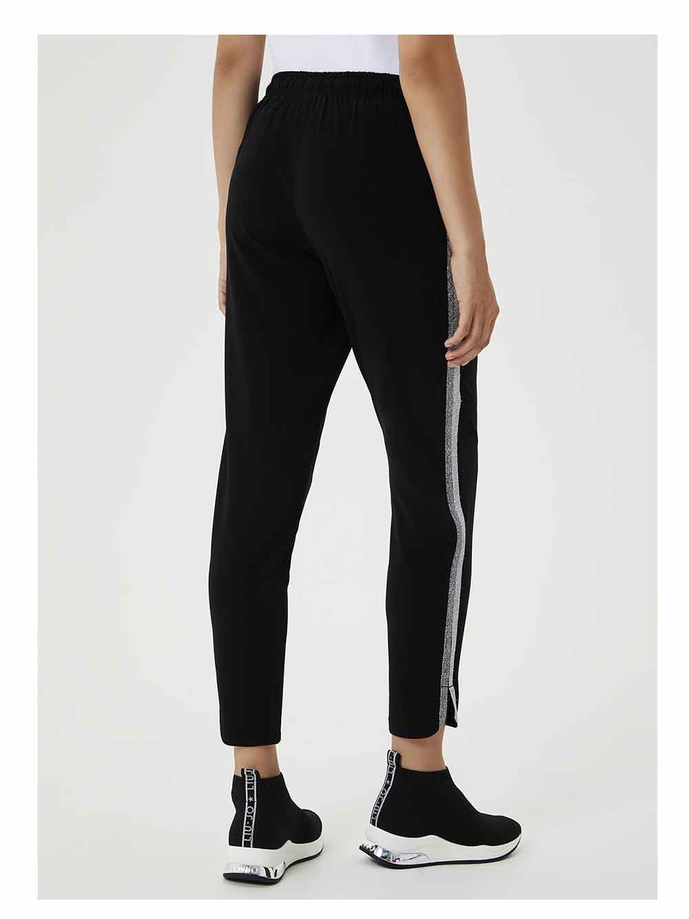 Pantalone Donna Liu Jo Sport nero in crépe leggermente elasticizzata - TF0153T842322222