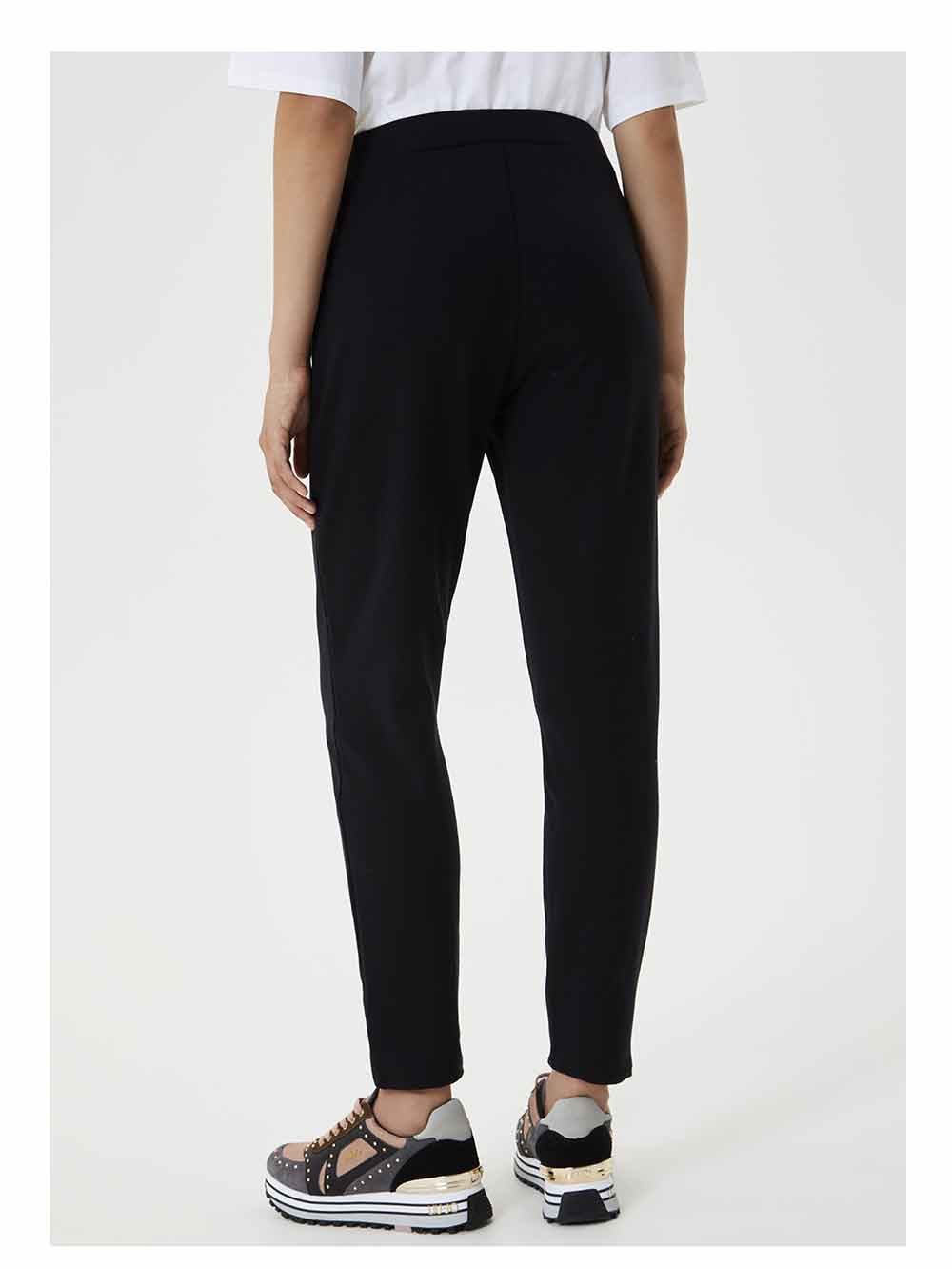 Pantalone Donna Liu Jo Sport nero in felpa di cotone garzata - TF0088F080222222 Pantalone Donna Liu Jo Sport nero in felpa di cotone garzata - TF0088F080222222