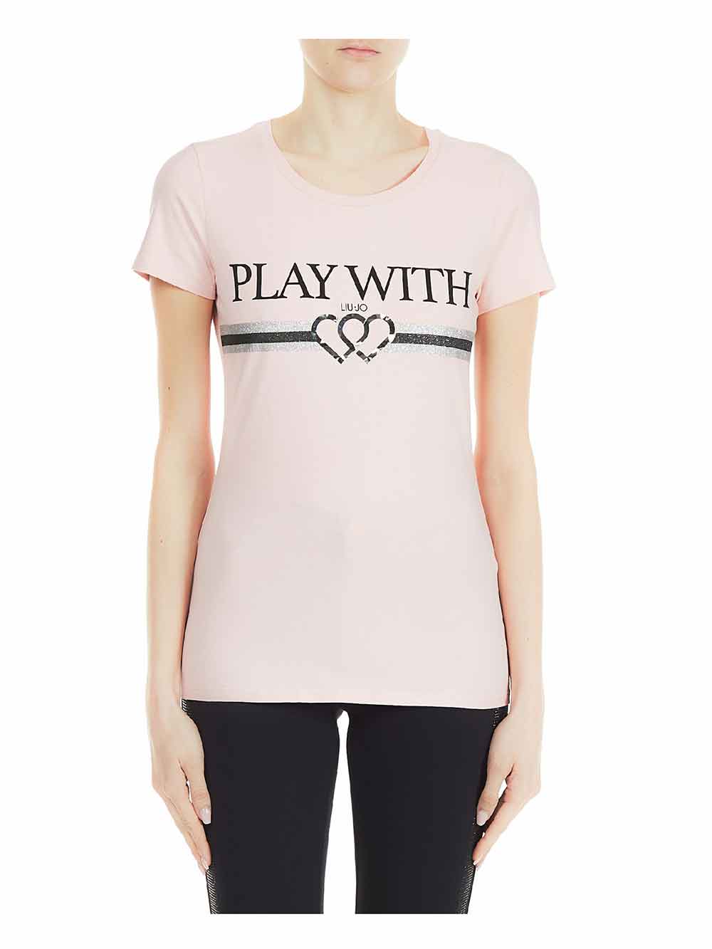 T-shirt Donna Liu Jo Sport rosa cipria in cotone elasticizzato - TF0219J5972T9470 T-shirt Donna Liu Jo Sport rosa cipria in cotone elasticizzato - TF0219J5972T9470