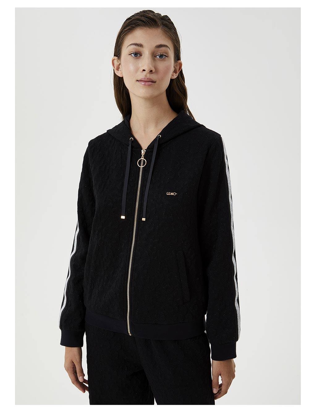 Tuta-Donna-Liu-Jo-Sport-nera-in-jersey-rasato-doppiato---TF0166J608704460