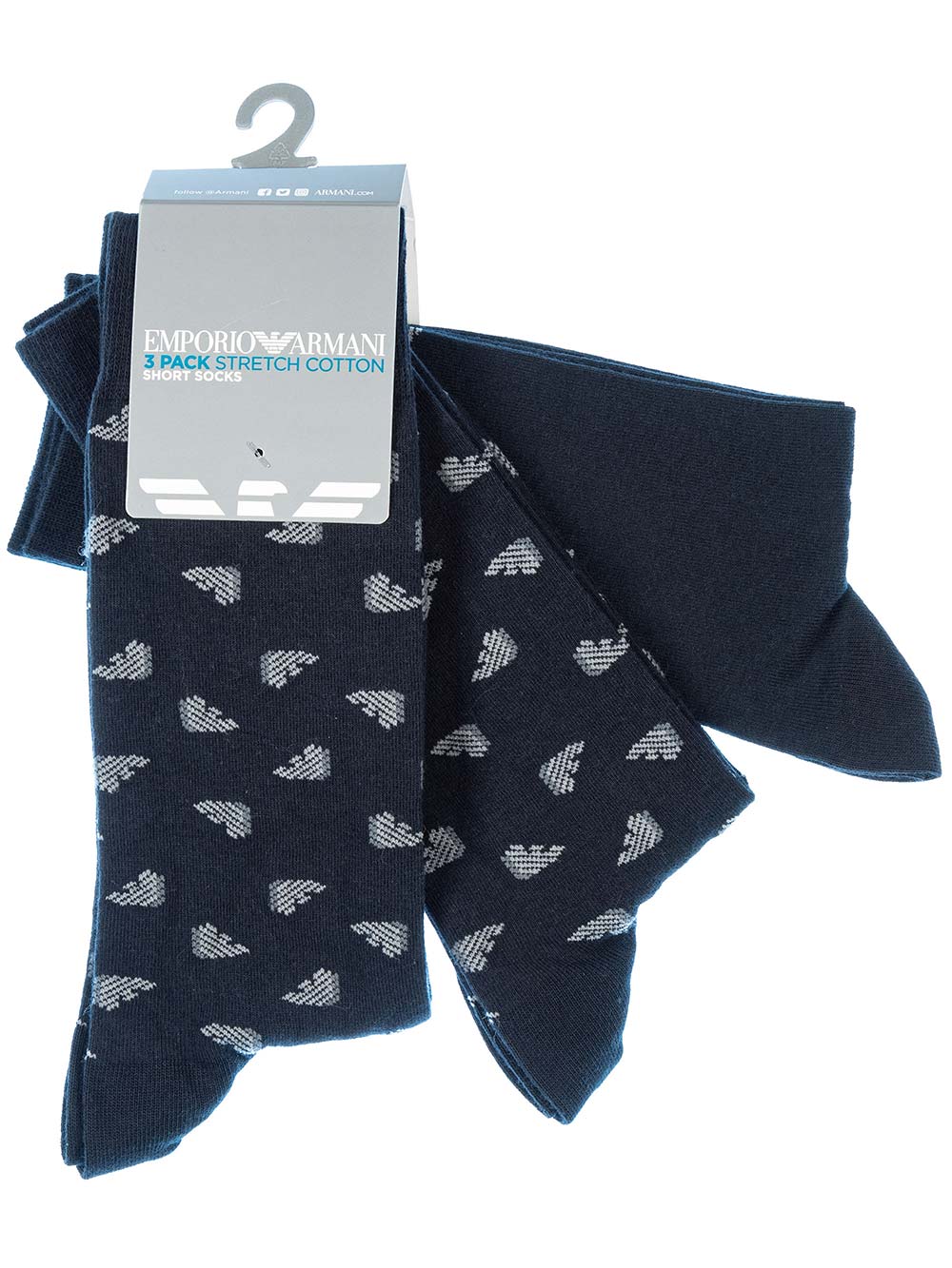 Calzino Corto Tripack Uomo Emporio Armani Blu - 3024020A292135 Calzino Corto Tripack Uomo Emporio Armani Blu - 3024020A292135