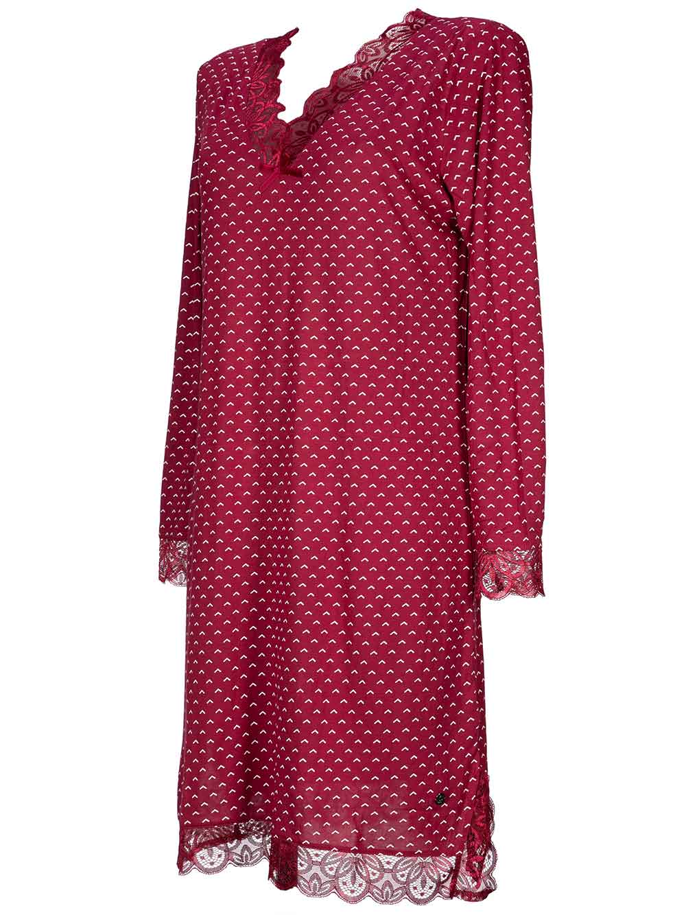 Camicia Da Notte Donna Roza In Viscosa Seta, Con Scollatura Guipure E Spalline Larghe - Vari Colori