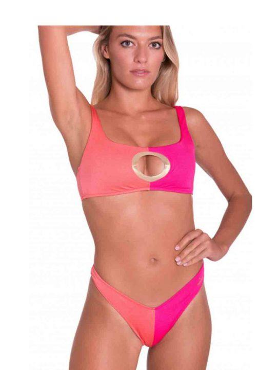 Bikini Donna Pin Up Stars bicolor rosa fluo rosa pesco in lycra elasticizzata - PA045SG18