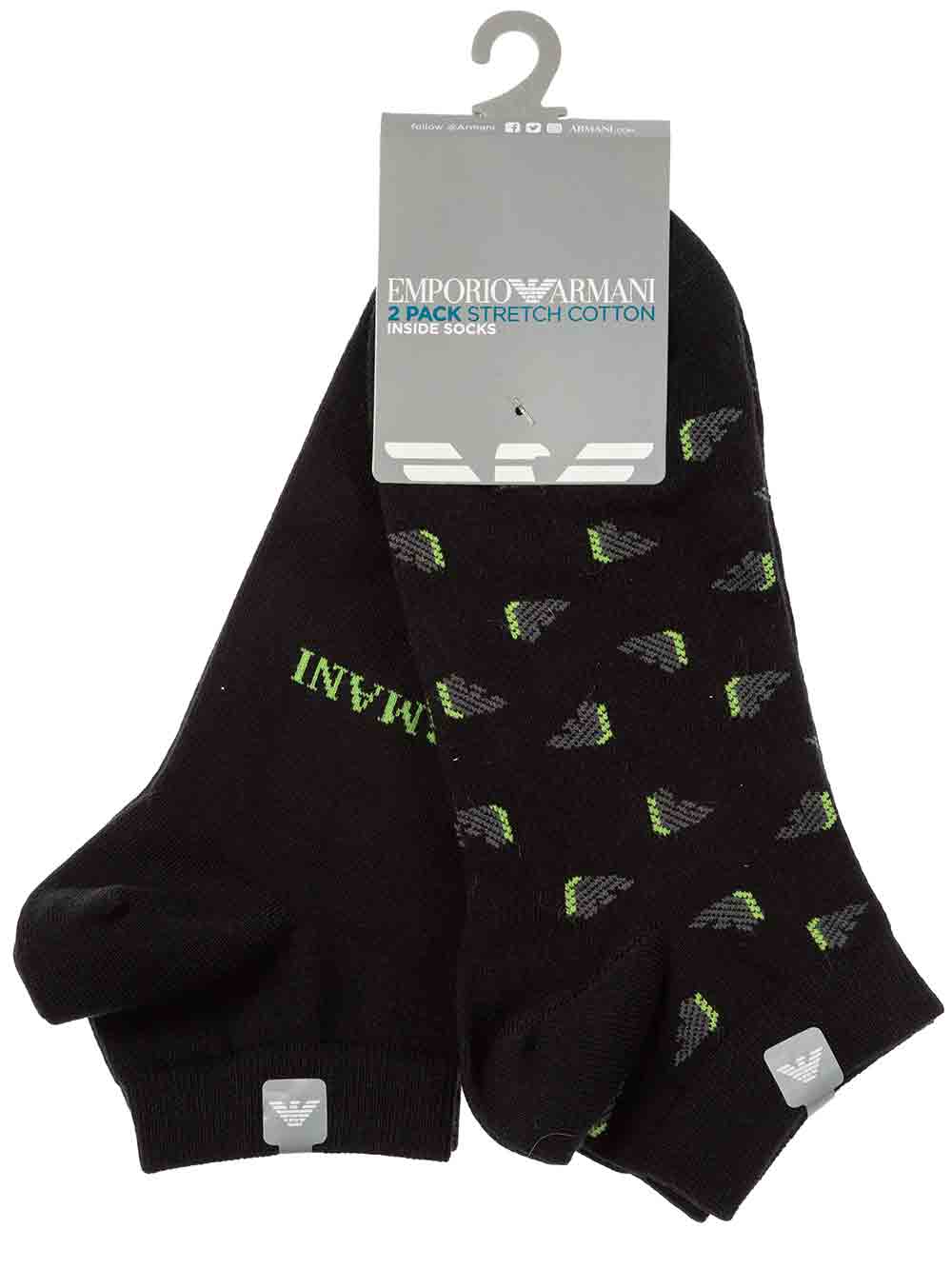 Calzino Basso Caviglia Bipack Uomo Emporio Armani Nero - 3022281P292220 Calzino Basso Caviglia Bipack Uomo Emporio Armani Nero - 3022281P292220