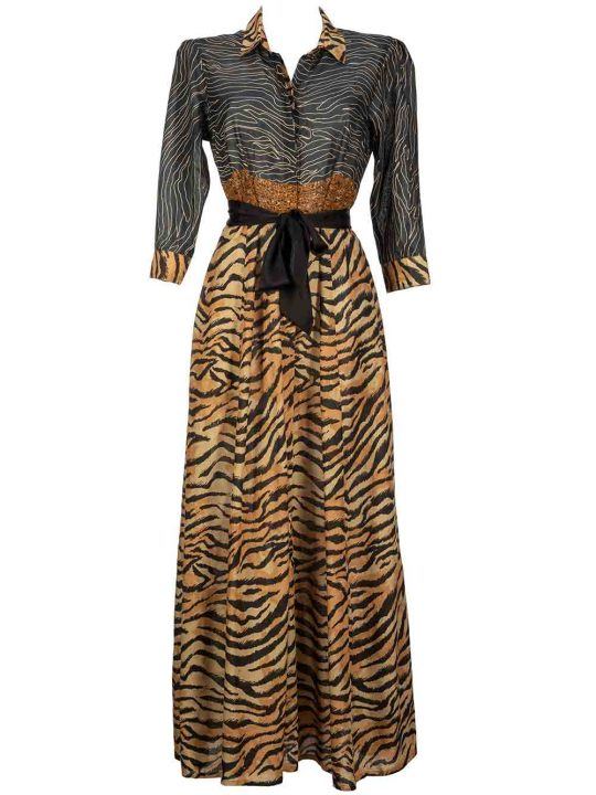 Abito Lungo Donna Inconique stampa animalier - IC21102MLT