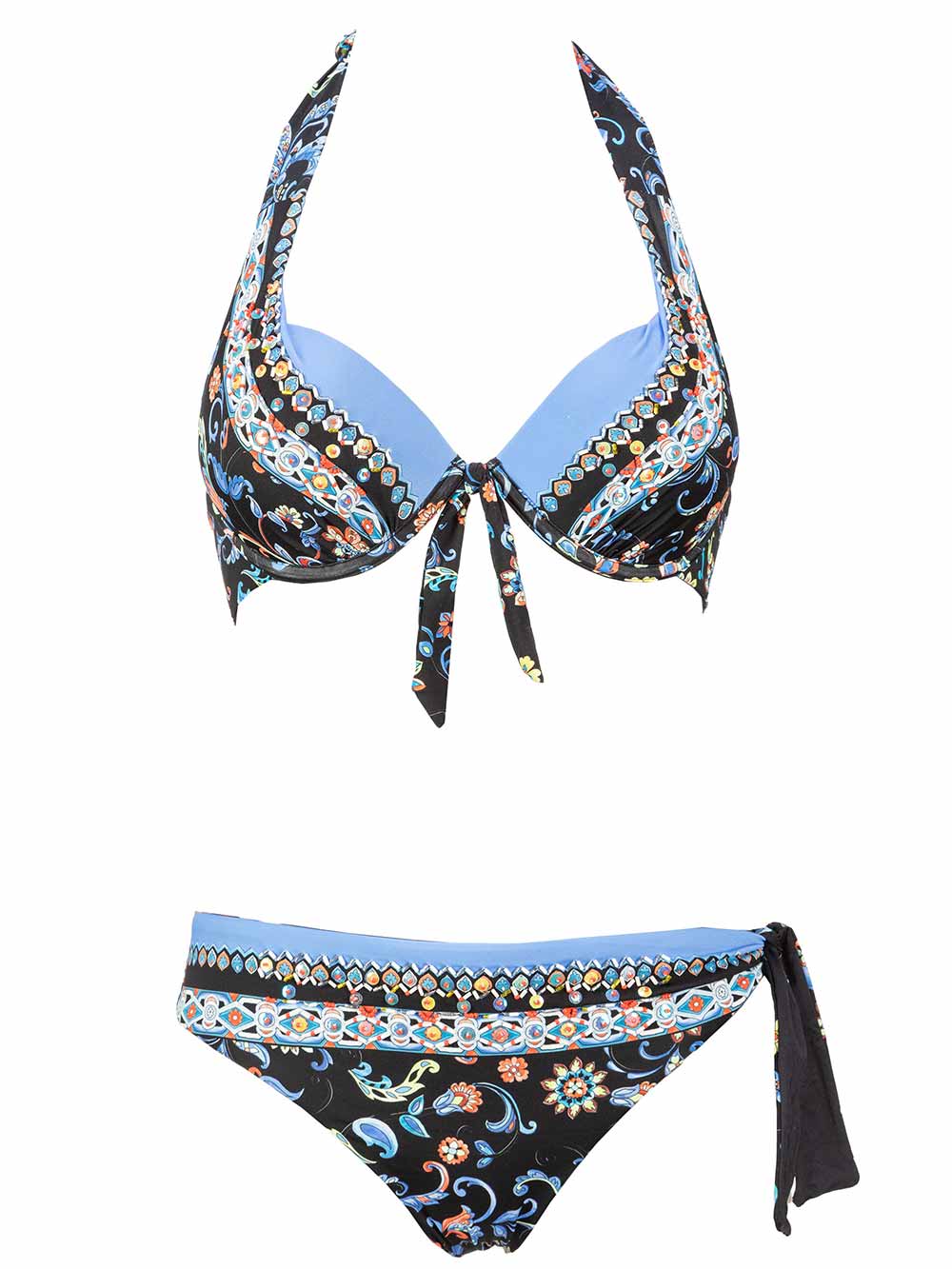 Bikini Donna Vacanze Italiane Fantasia fantasia floreale Nero - V121034 Bikini Donna Vacanze Italiane Fantasia fantasia floreale Nero - V121034