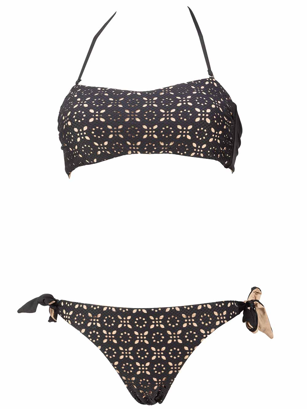 Bikini Donna Vacanze Italiane Nero Cipria Laserato - V121067 Bikini Donna Vacanze Italiane Nero Cipria Laserato - V121067