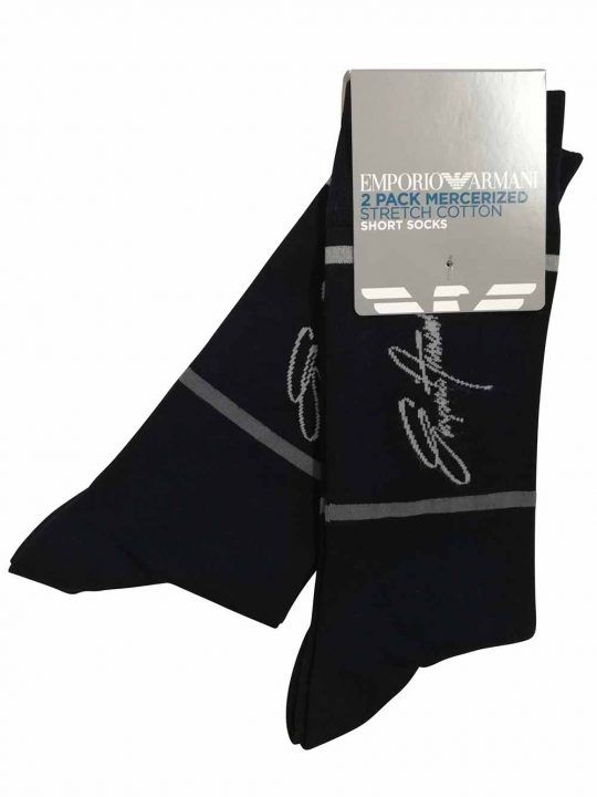 Calzino Corto Americano Uomo Bipack Emporio Armani Blu - 3023021A27335