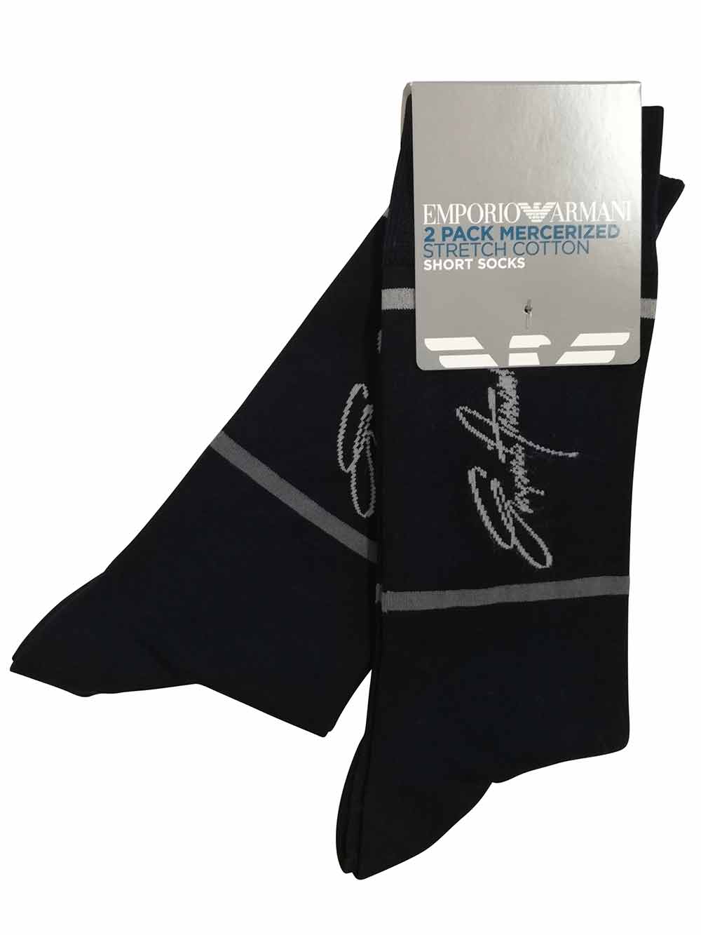Calzino Corto Americano Uomo Bipack Emporio Armani Blu - 3023021A27335 Calzino Corto Americano Uomo Bipack Emporio Armani Blu - 3023021A27335
