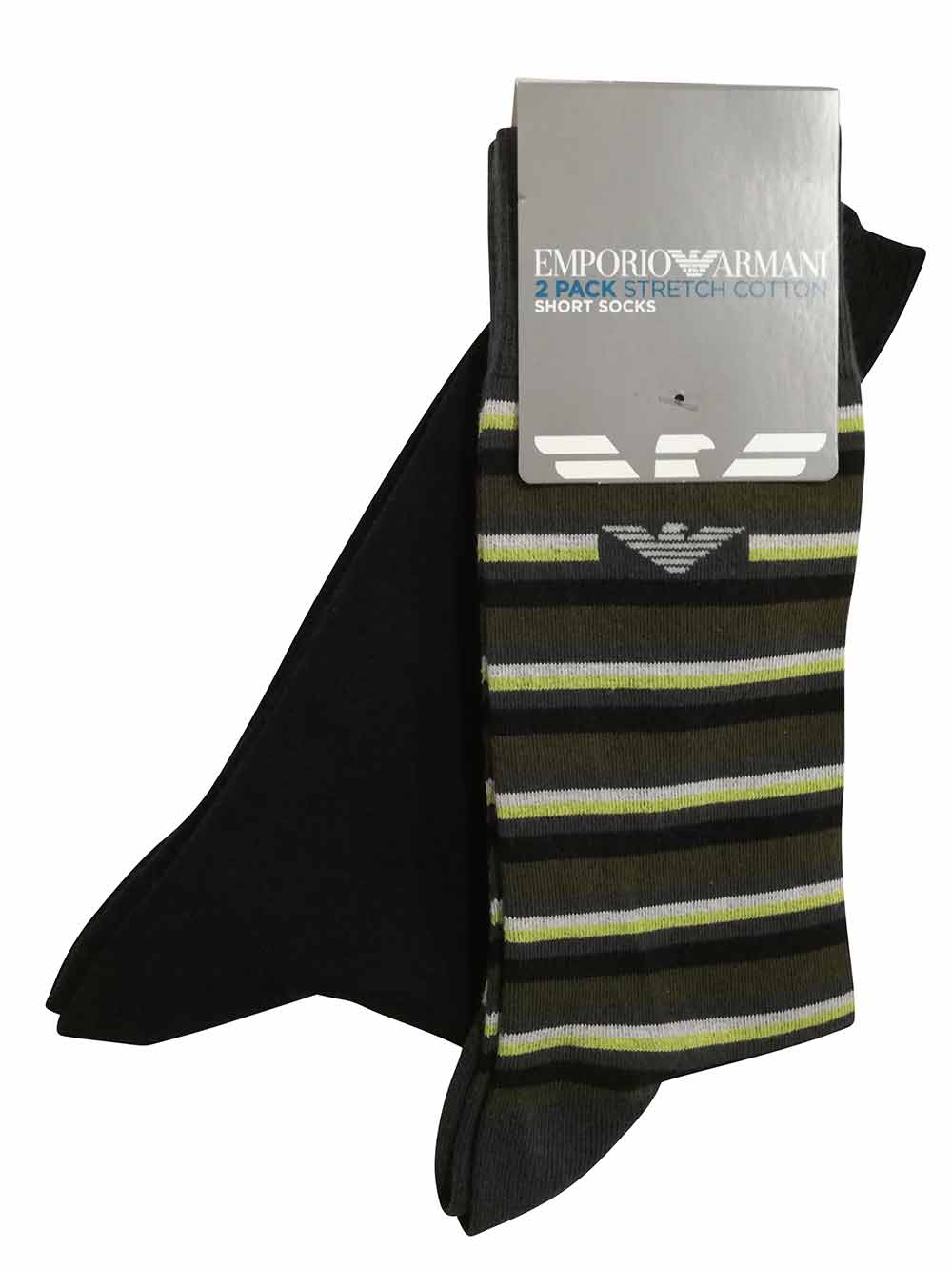 Calzino Corto Americano Uomo Bipack Emporio Armani Nero - 3023021A2933642