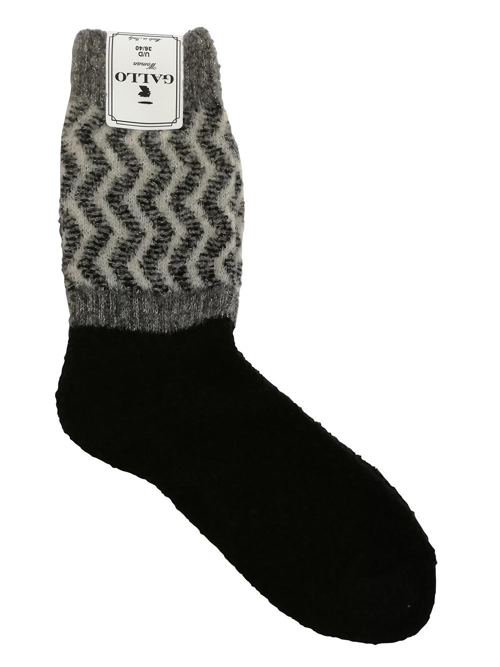 Calzino Corto Medio Donna Gallo bicolor in Lana Fantasia Chevron Nero - AP51237912291 Calzino Corto Medio Donna Gallo bicolor in Lana Fantasia Chevron Nero - AP51237912291