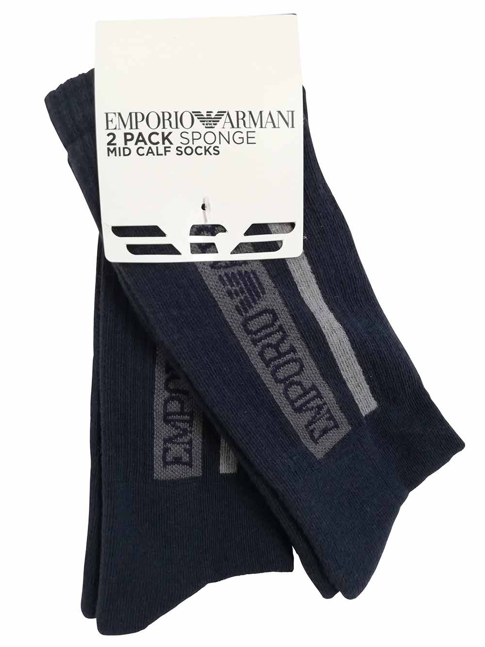 Calzino Sport Americano Uomo Bipack Emporio Armani Blu - 3031241A33835 Calzino Sport Americano Uomo Bipack Emporio Armani Blu - 3031241A33835