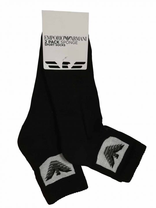 Calzino Sport Uomo Bipack Emporio Armani Nero - 3032221A30020