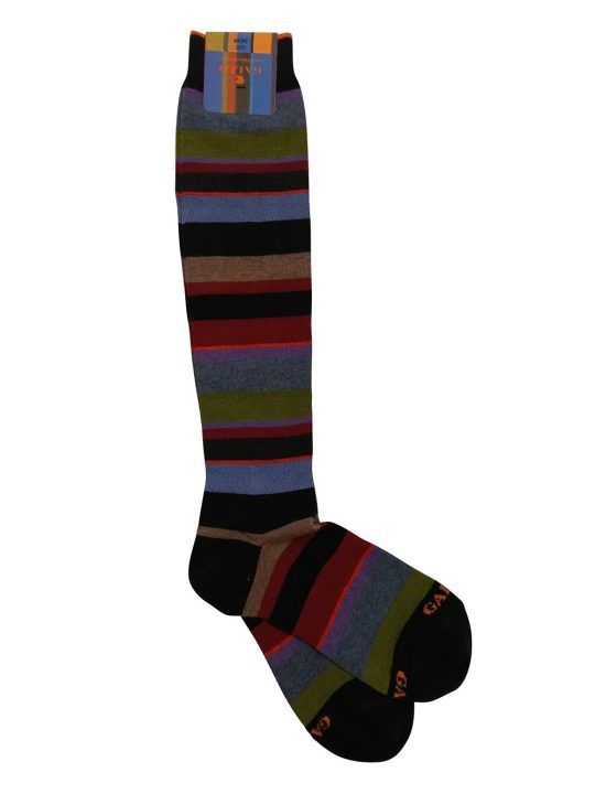 Gambaletto Donna Gallo maglia rasata fantasia righe multicolor Blu Iris - AP51200412748