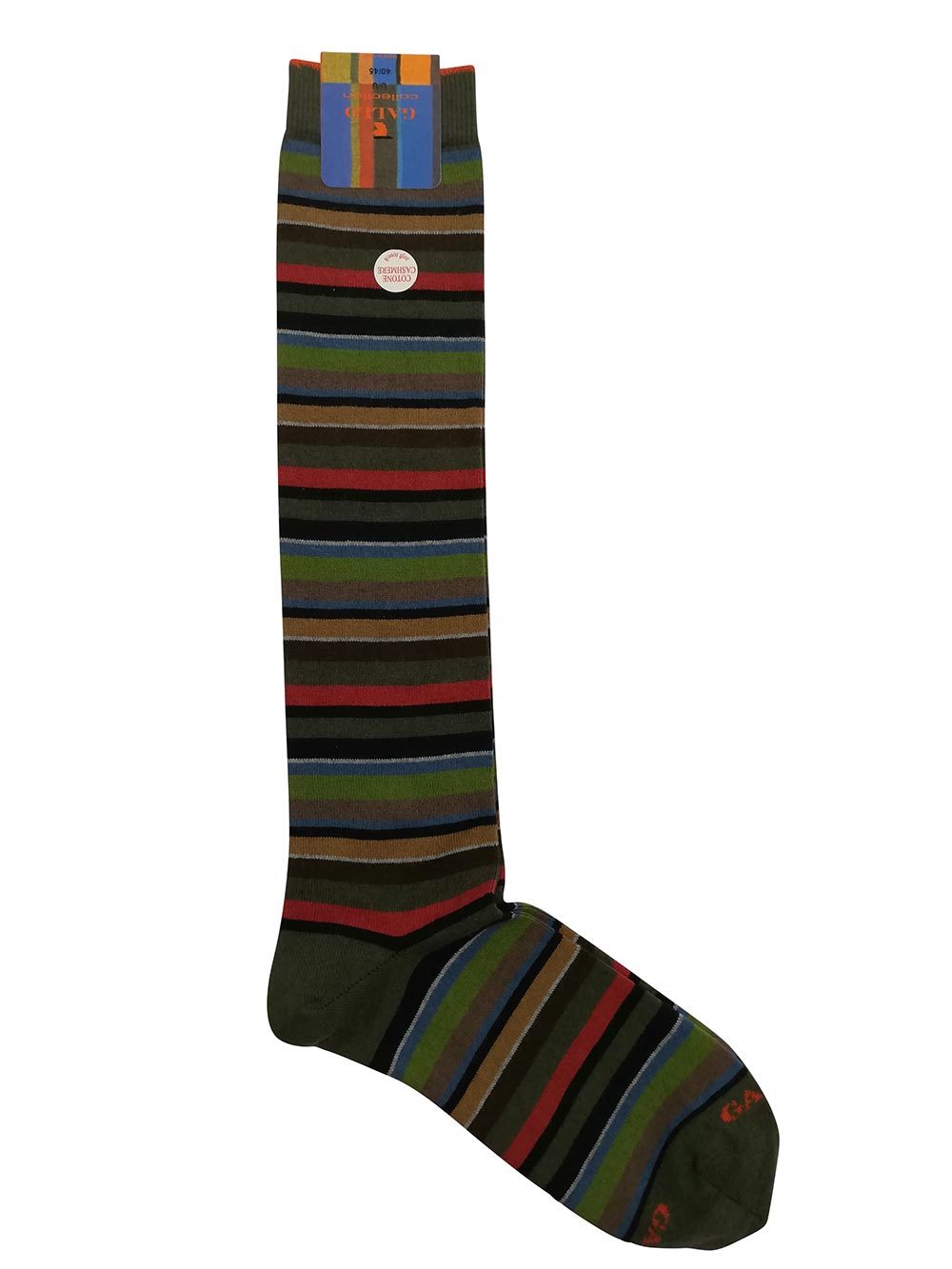 Gambaletto Uomo Gallo in Cotone e Cachemire Fantasia Righe Multicolor Quercia Piombo - AP10285231667 Gambaletto Uomo Gallo in Cotone e Cachemire Fantasia Righe Multicolor Quercia Piombo - AP10285231667