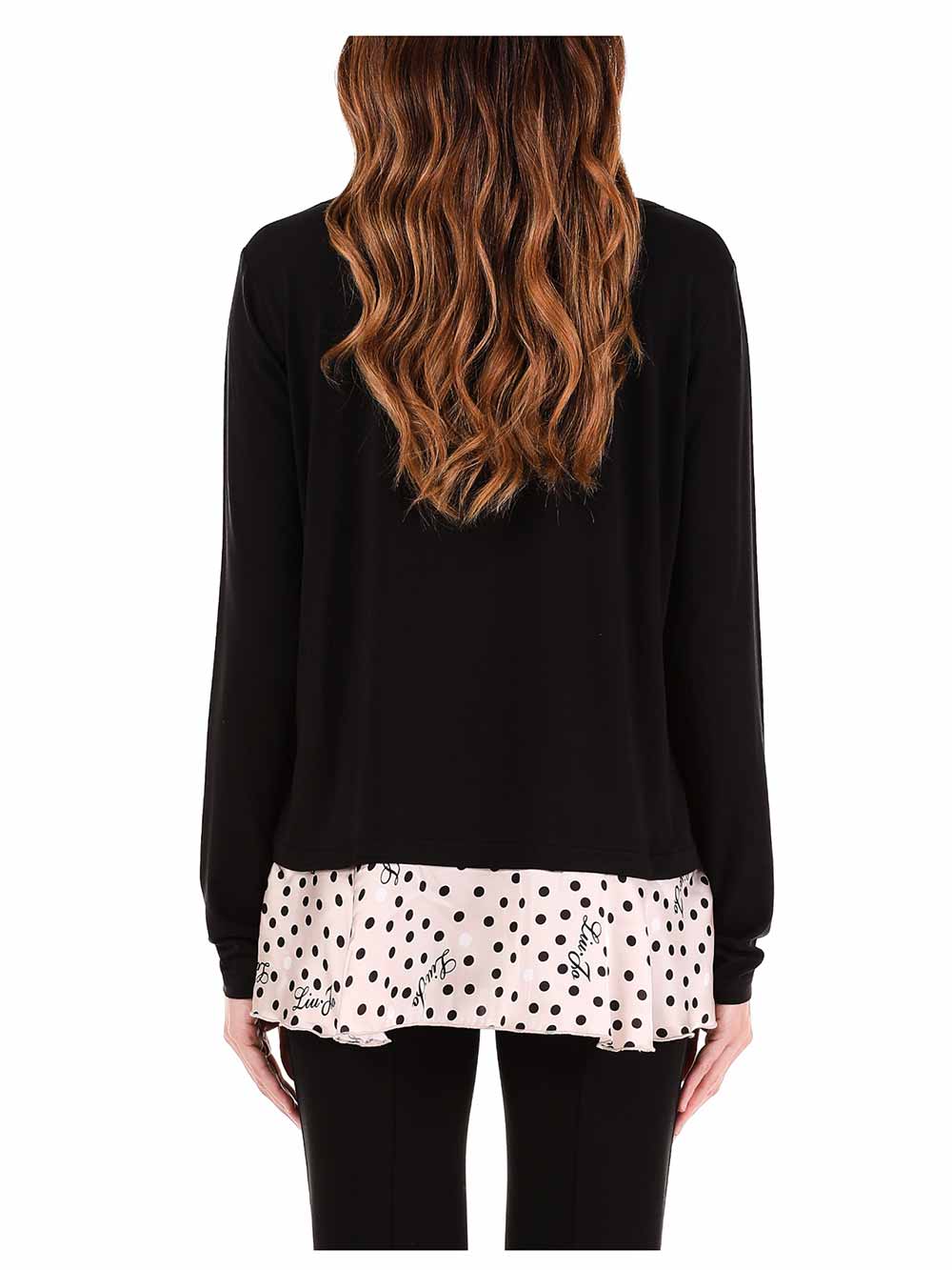 Maglia Donna Liu Jo Rose Nera Pois Beige - 5F1081J7905S9100 Maglia Donna Liu Jo Rose Nera Pois Beige - 5F1081J7905S9100