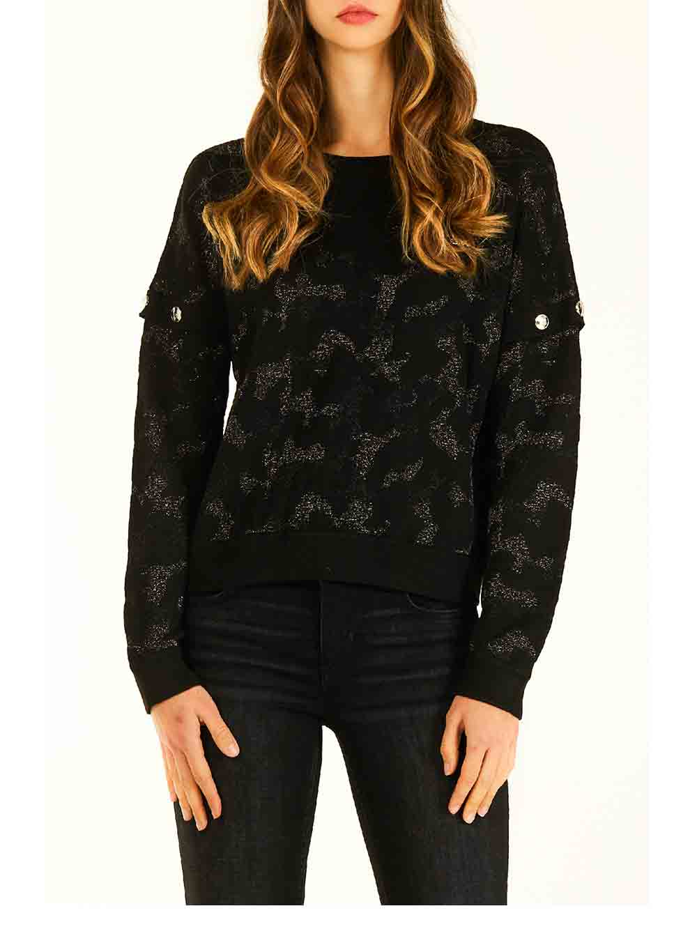 Pullover Donna Liu Jo Sport Nero Camouflage - TF1198MA59LT9991 Pullover Donna Liu Jo Sport Nero Camouflage - TF1198MA59LT9991