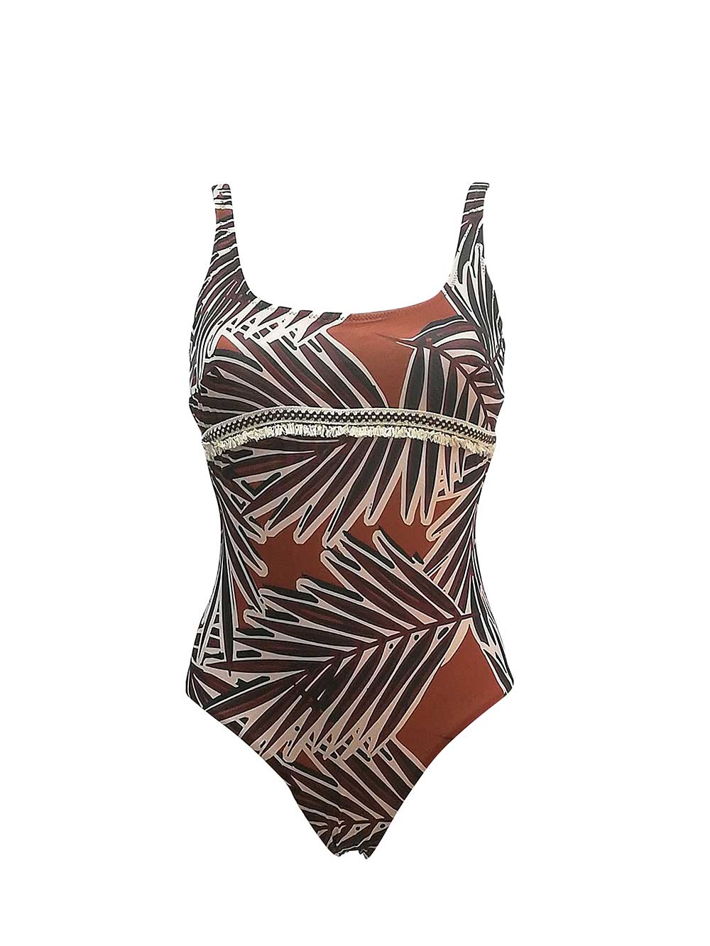 Costume Intero Donna Valery Tabacco Fantasia Palme - INB13ZAN