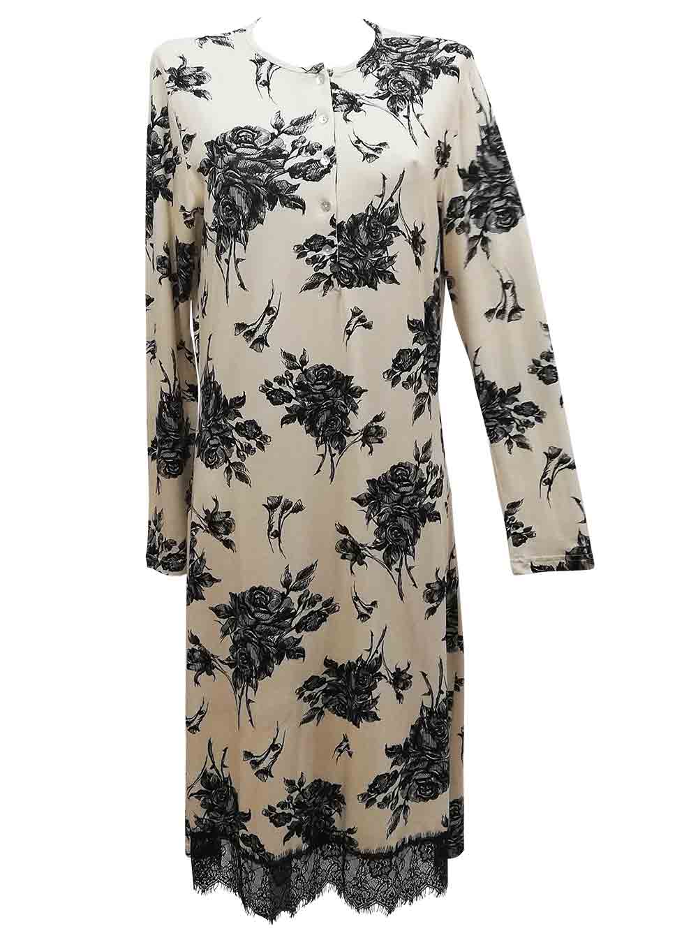 Zeitlos Camicia da Notte Donna Manica Corta a Fiori Scollo V, Farbe:Apricot, Größe-Damen:3XL