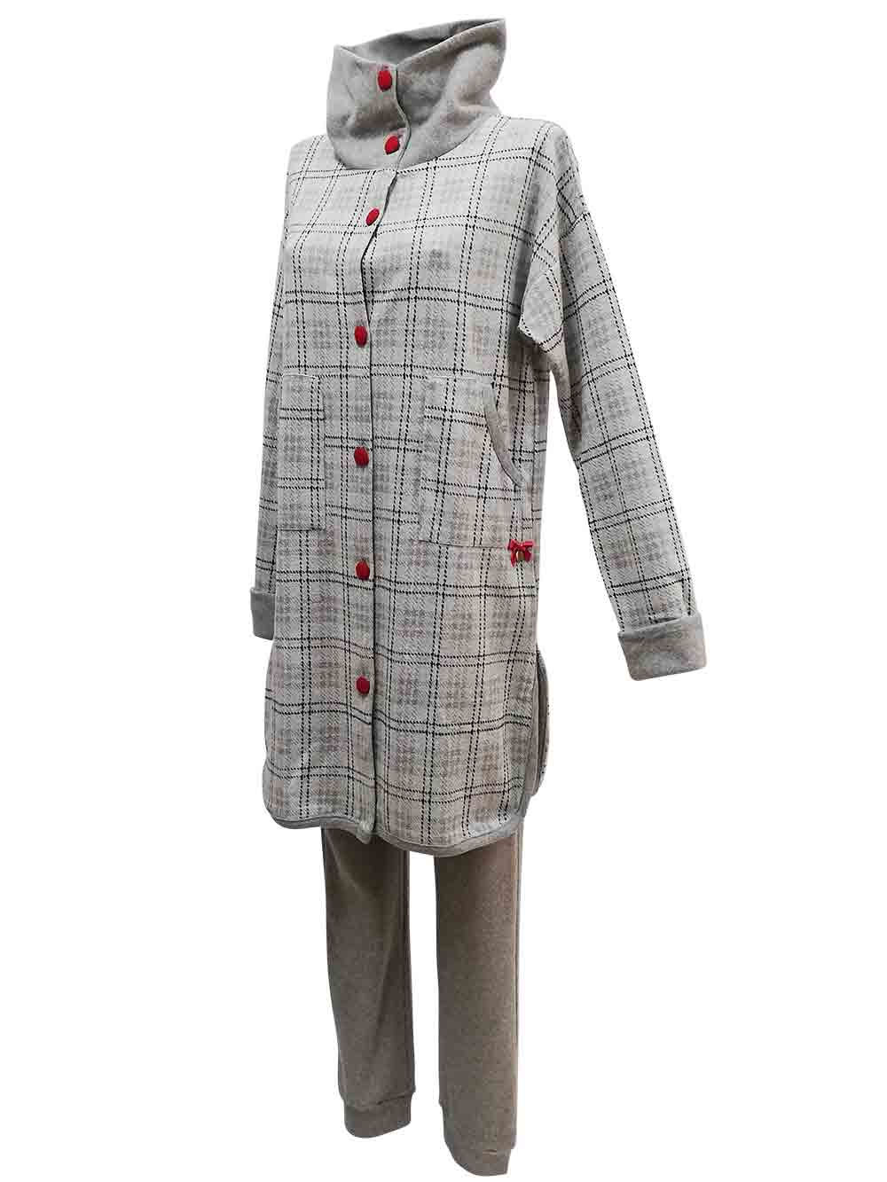Vestaglia Donna Maryplaid Grigio Melange - 6M94879373F (2) Vestaglia Donna Maryplaid Grigio Melange - 6M94879373F