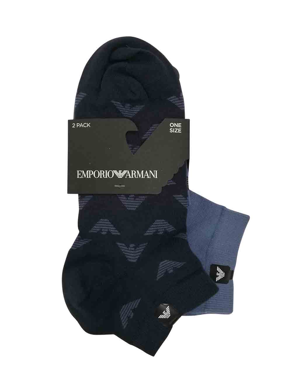 Calzino Basso Bipack Emporio Armani Blu - 3022283R29252536 Calzino Basso Bipack Emporio Armani Blu - 3022283R29252536