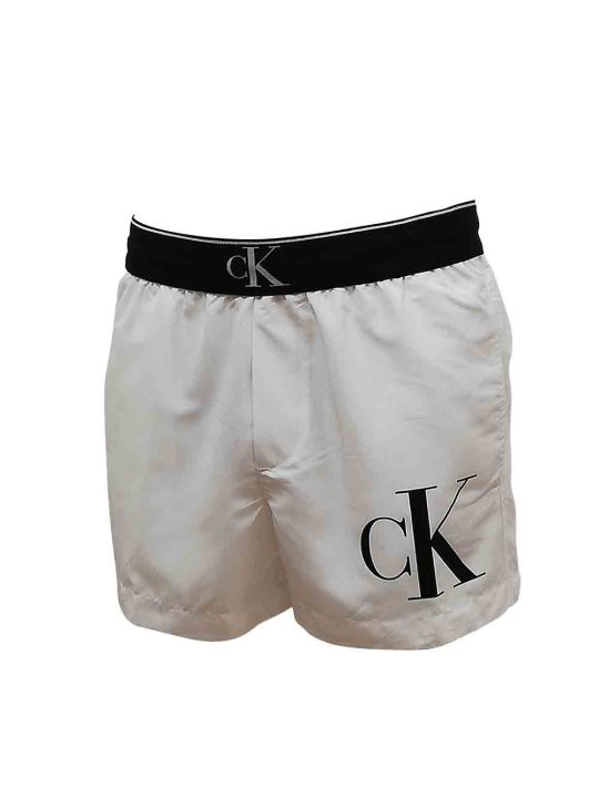 Boxer Mare Medio Uomo Calvin Klein Bianco - KM0KM00860YCD
