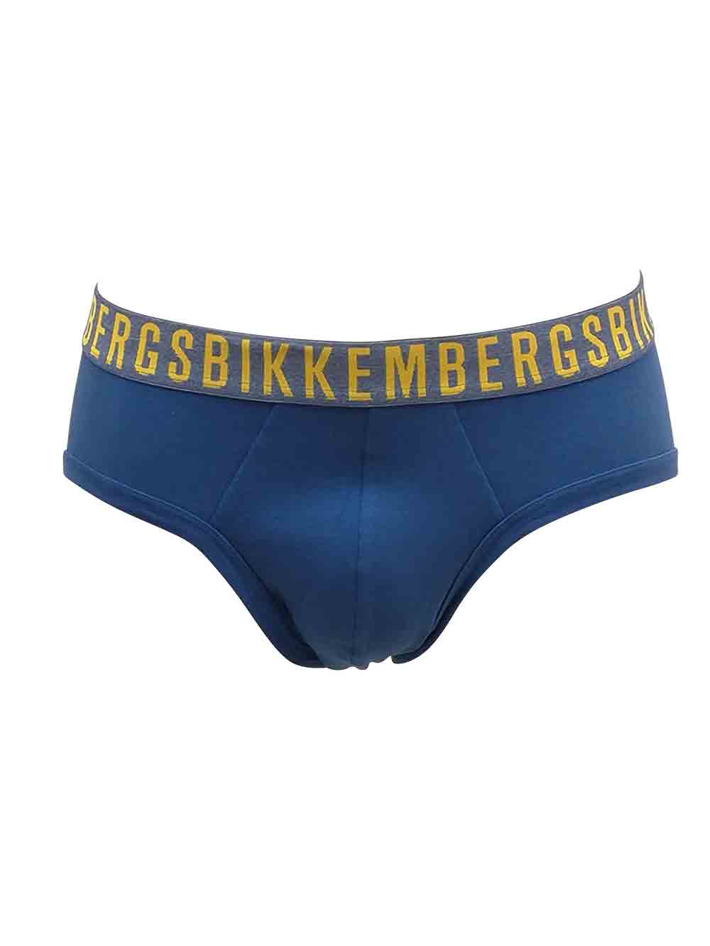 Slip Medio Bipack Uomo Bikkembergs Denim e Giallo - VBKT047732880 (2) Slip Medio Bipack Uomo Bikkembergs Denim e Giallo - VBKT047732880